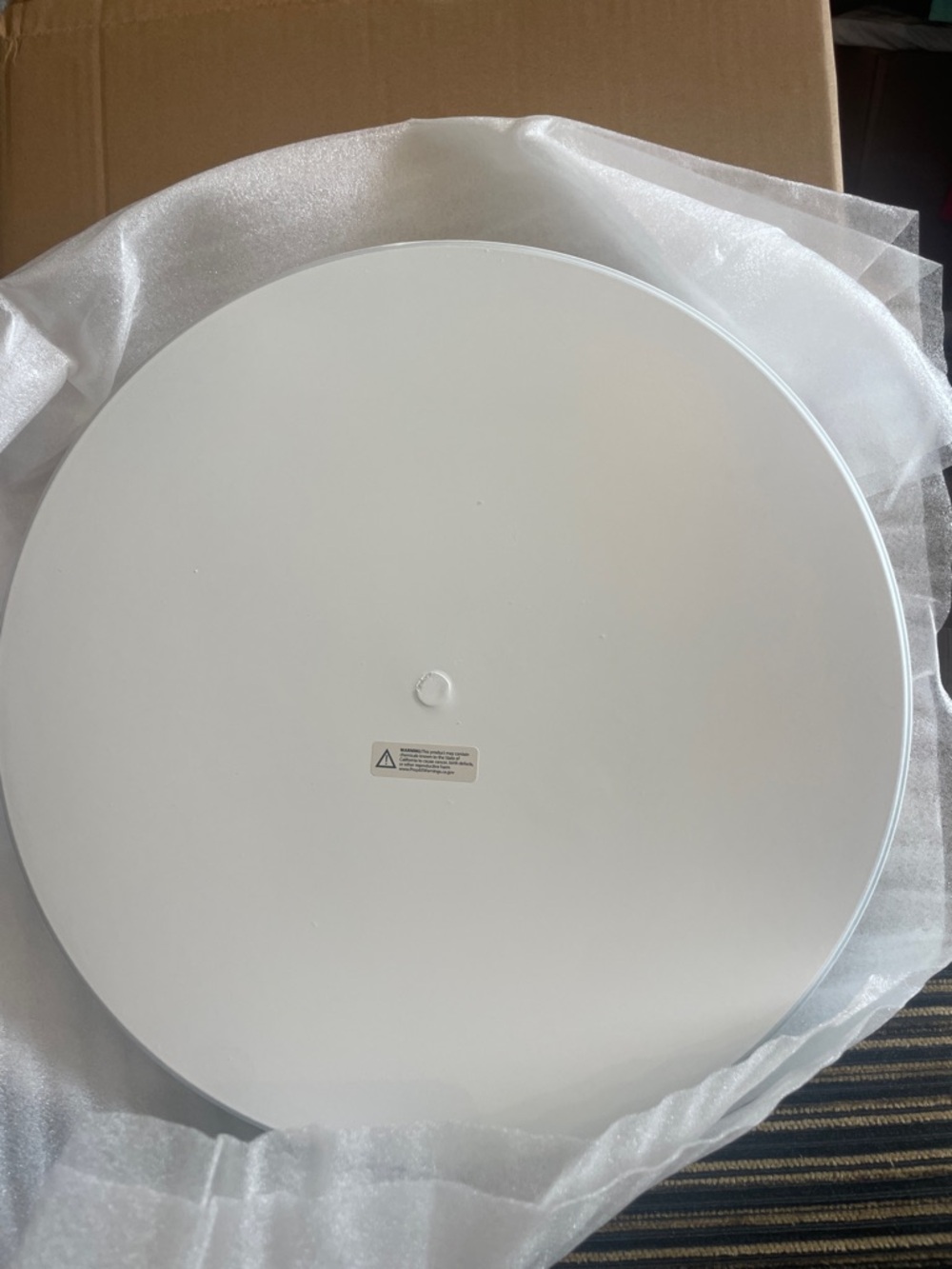 White Round Serving Tray with Black Script Phrase - Picture 3 of 3